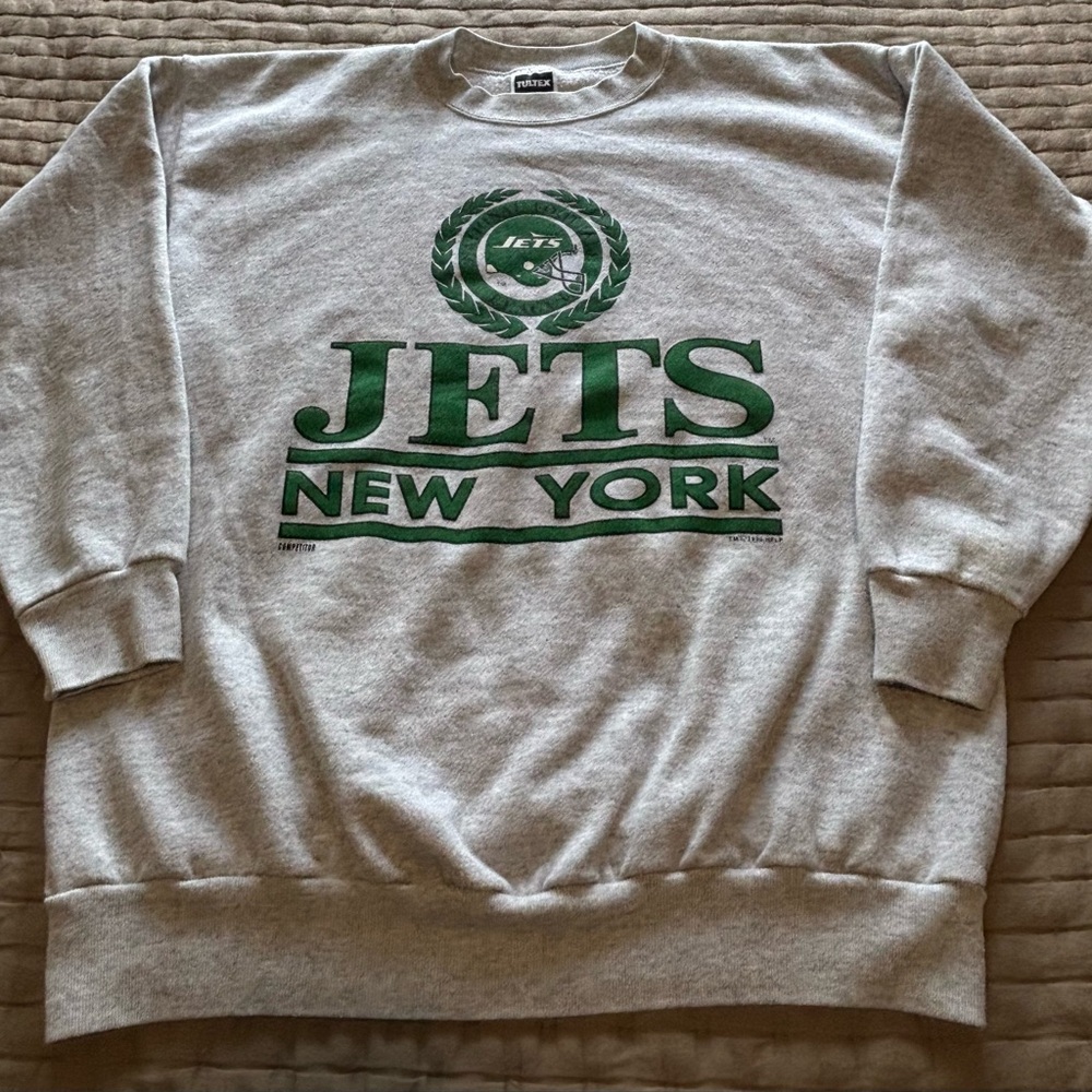 Vintage Tultex 1990 New York Jets Crewneck Sweatshirt Size 2XL - No flaws